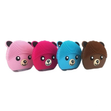 Mini Bear USB Charging Silicone Deep Cleaning Waterproof Vibrating Electric Facial Cleansing Brush